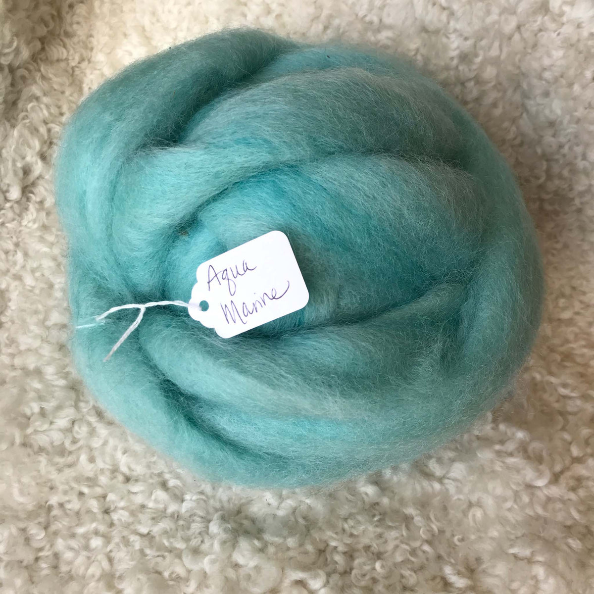Aqua Marine Wool Roving Woolen Mill Wisconsin Hidden Valley
