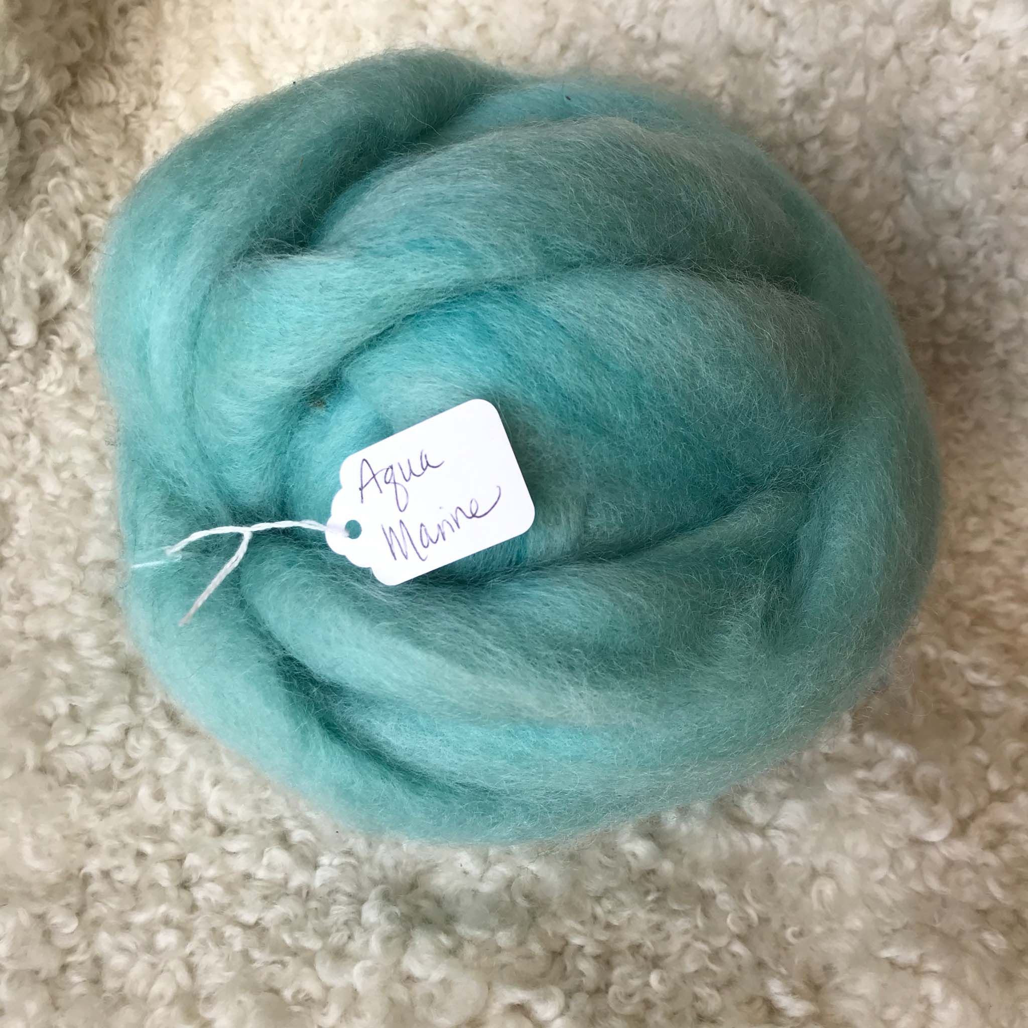 Aqua Marine Wool Roving Woolen Mill Wisconsin Hidden Valley